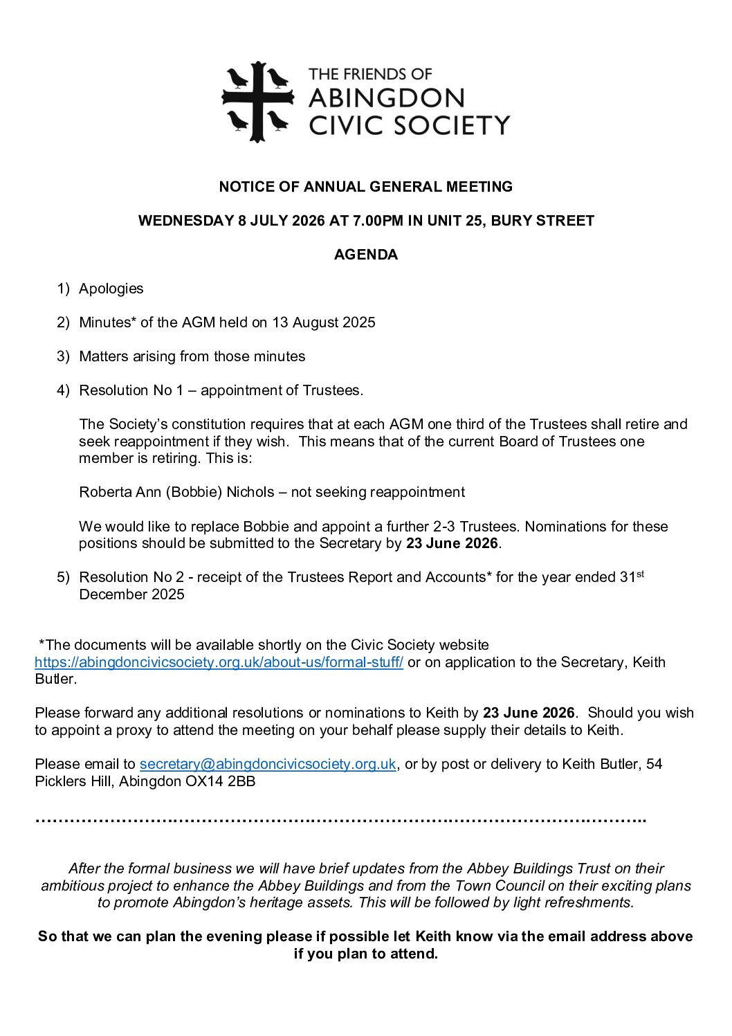 2026 AGM - Notice of Meeting