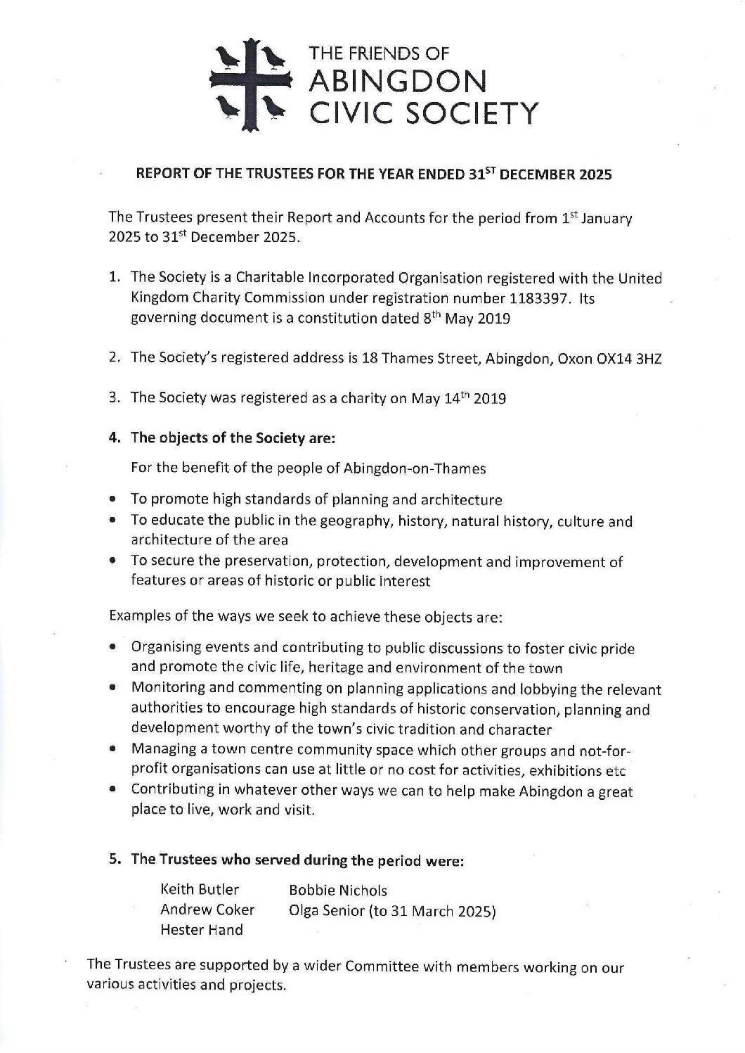 2026 AGM - Report and Accounts for 2025
