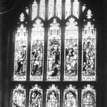 St Helen's Church interior - stained glass in baptistry window